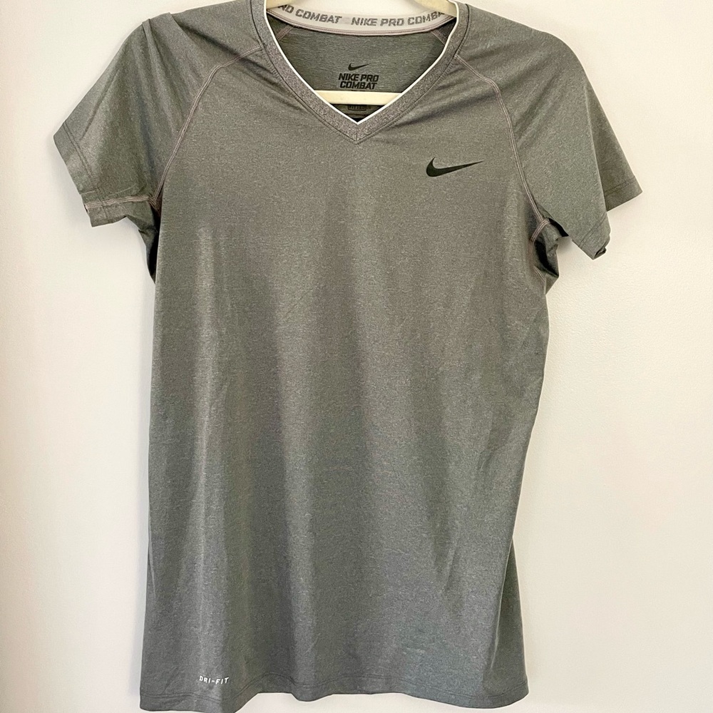 Nike Pro Combat Dri Fit Compression Shirt Grey Size Medium